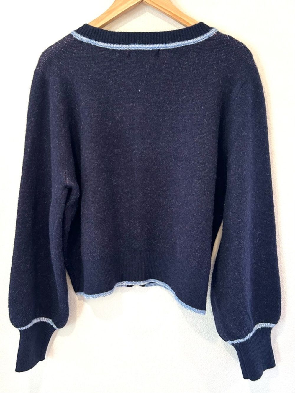 Cider NWT Swan Song Navy Blue Cardigan Preppy Nerdy Academic Grandpa Retro XL - Picture 2 of 4